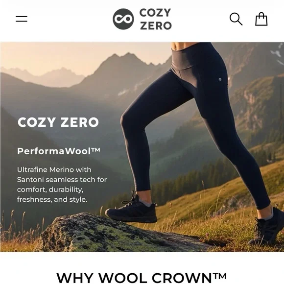 NWT Women's Cozy Zero Merino Blend Lightweight Navy Blue Leggings Pants. Small. - Picture 12 of 14